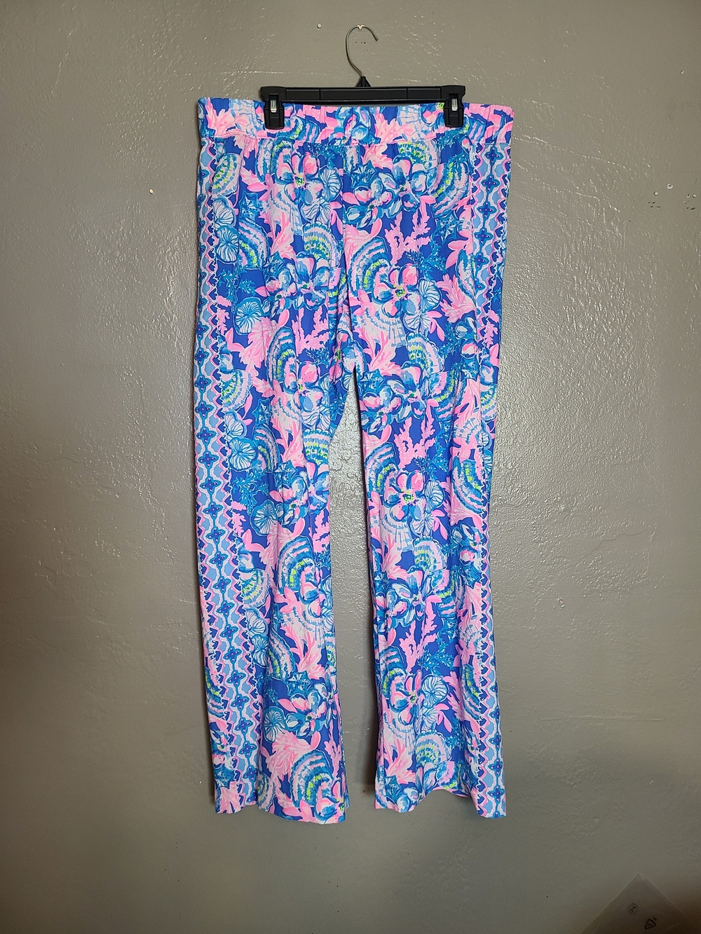Lilly Pultizer Bal Harbour Women’s Palazzo Pants Blue Tang Seaside EUC XL - Picture 2 of 10
